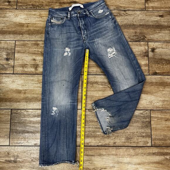 Vintage Diesel Industry Jeans Mens 36 Blue Distressed Made in Italy Button Fly - Picture 14 of 16